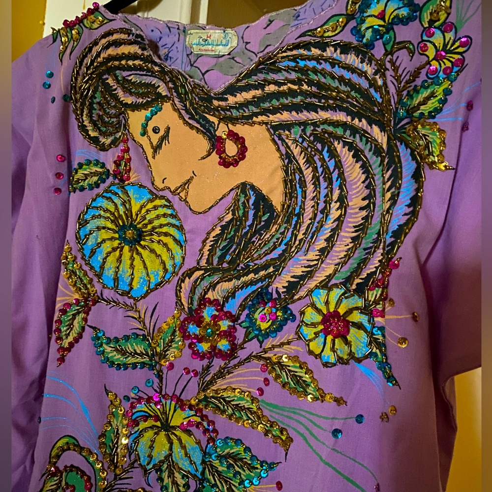 Handmade, Sequin, Embroidered Purple Dress